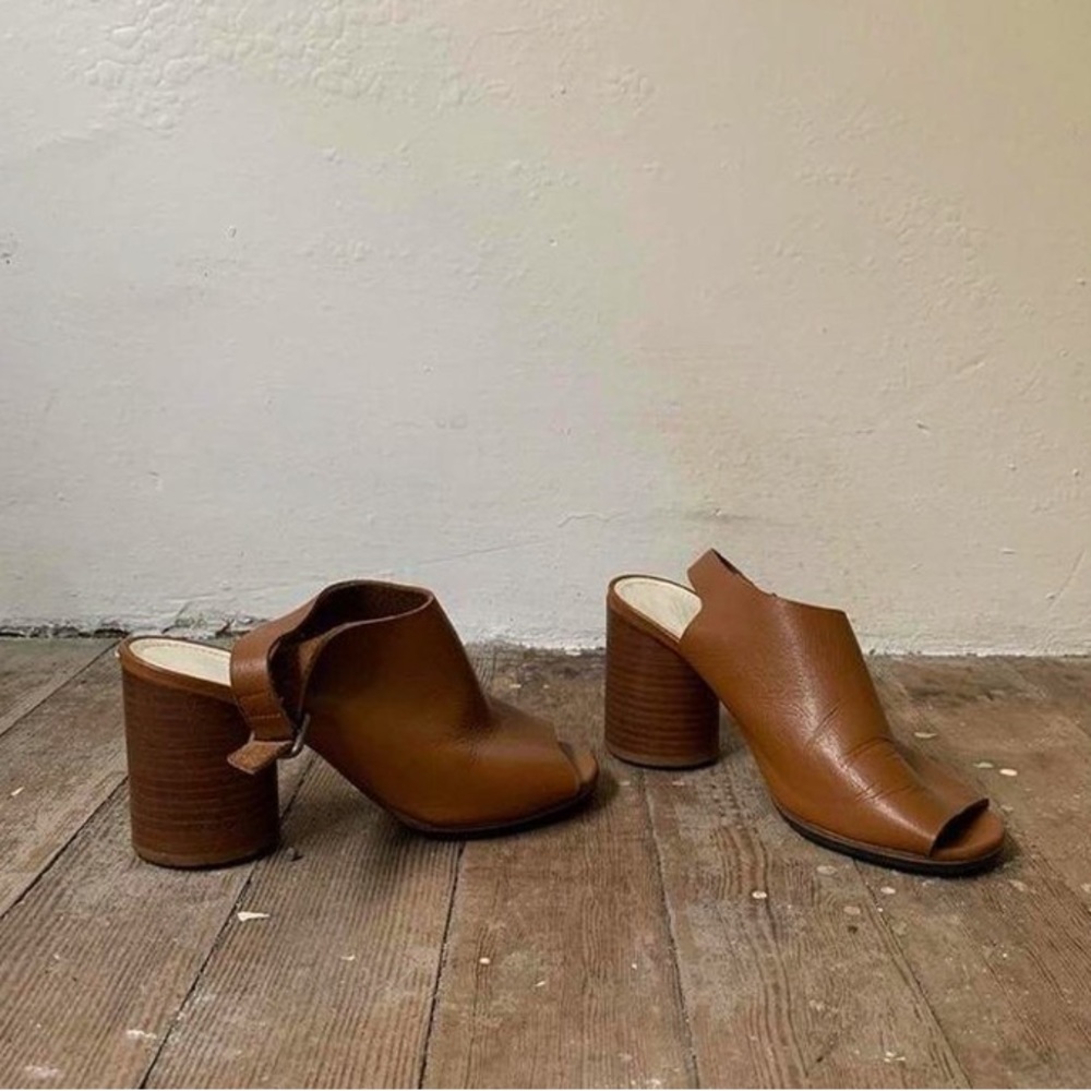 Madison Margiela cognac leather sling back sandal heels - size US 6 / 36.5